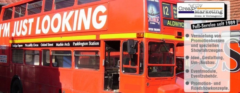 Londonbus,'englischer Doppeldeckerbus',Sundecker,Bristol,Doppelstockbus,Oldtimerbus,'Kraftomnibus für Personenbeförderung',Roadshowfahrzeug,Promotionfahrzeug,Roadshowbus,Promotionbus,'Mobile Messestan