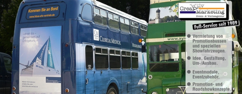 Londonbus,'englischer Doppeldeckerbus',Sundecker,Bristol,Doppelstockbus,Oldtimerbus,'Kraftomnibus für Personenbeförderung',Roadshowfahrzeug,Promotionfahrzeug,Roadshowbus,Promotionbus,'Mobile Messestan